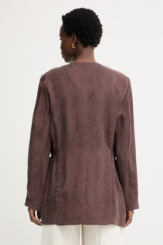 Oblečenie BOSS jednoradové sako dámske z lyocellu JASIANATI 50568325 hnedá