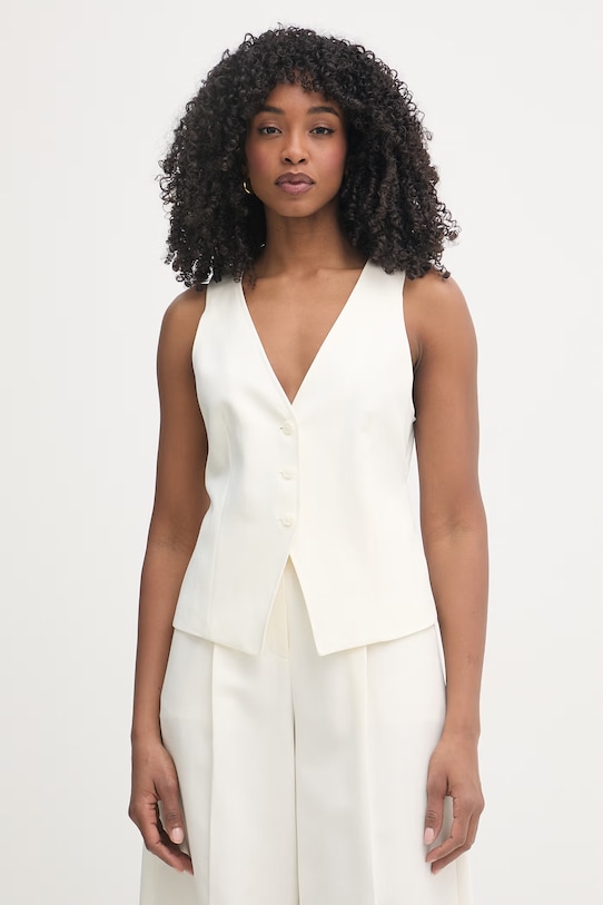 BOSS Orange kamizelka damska z lyocellem C Jalily beżowy 50557450