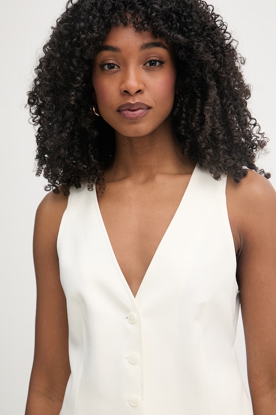 BOSS Orange kamizelka damska z lyocellem C Jalily beżowy 50557450