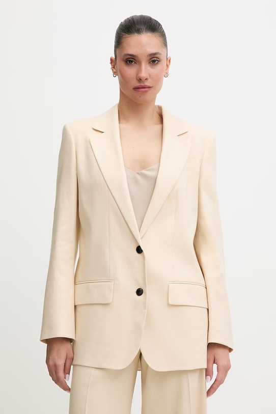 HUGO sako od odijela za žene s dodatkom lana Anetali bež 50560000