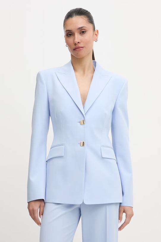 HUGO jednořadé sako dámské Asmalla látka modrá 50561450