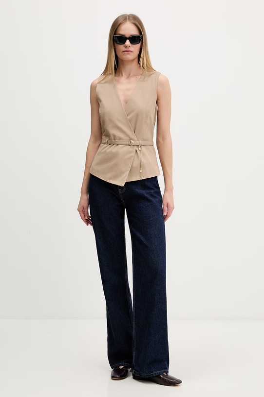 HUGO ženski prsluk od pamuka Ahella-1-W 50557199 bež SS26