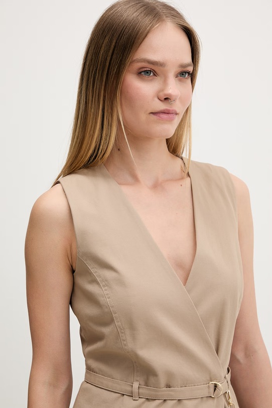 HUGO ženski prsluk od pamuka Ahella-1-W bež 50557199