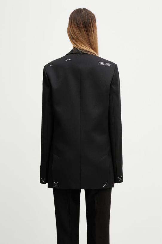 Odzież Off-White Tomboy Label marynarka jednorzędowa wełniana damska 2EF099C99FAB002 czarny