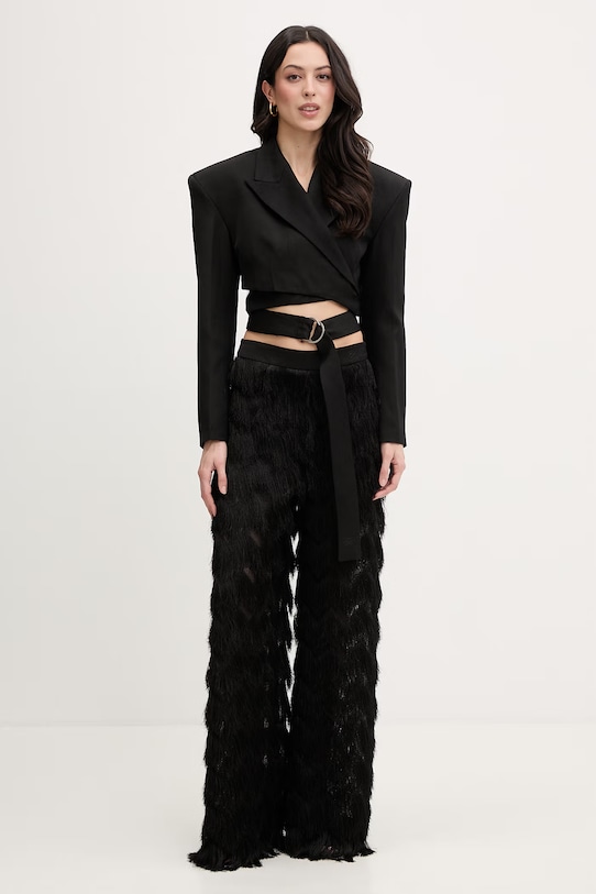 Karl Lagerfeld marynarka damska z lnu B2W14041 czarny SS26