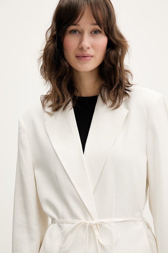 Karl Lagerfeld Jeans marynarka z domieszką lnu beżowy B2W14030