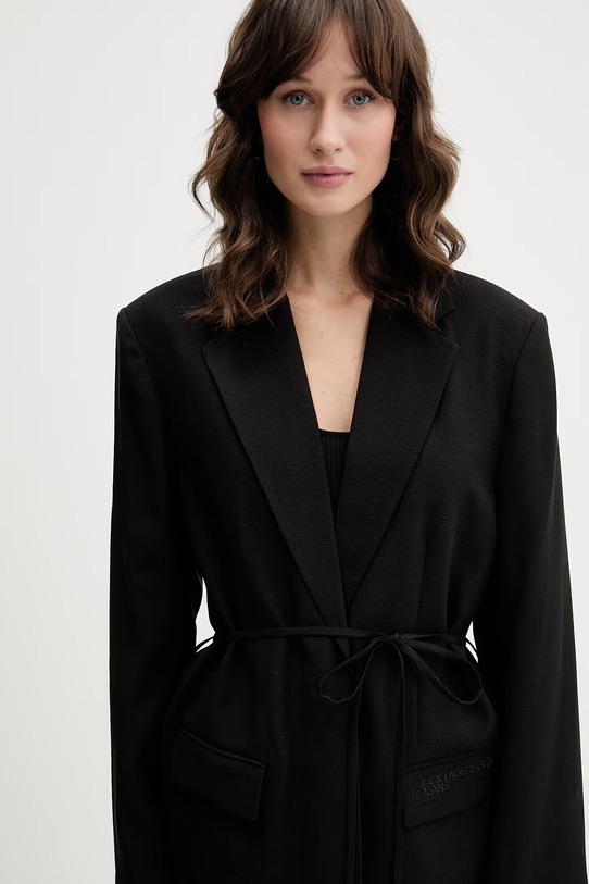 Sako s příměsí lnu Karl Lagerfeld Jeans černá B2W14030
