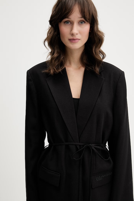 Sako s příměsí lnu Karl Lagerfeld Jeans černá B2W14030
