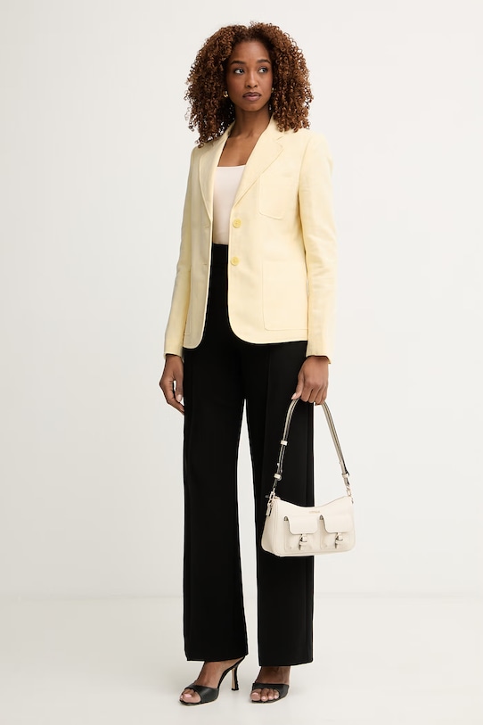 MICHAEL Michael Kors однобортний піджак жіночий з льоном MS610DJKPY жовтий SS26