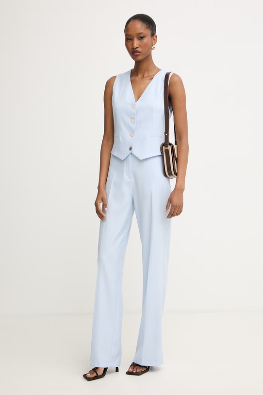 Morgan kamizelka jednorzędowa damska z wiskozy CALCI.F niebieski SS26