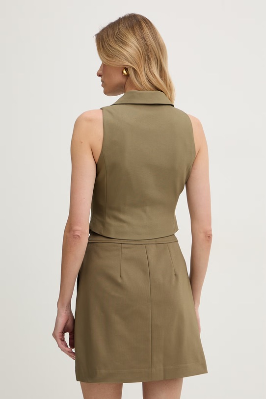 Odzież Morgan kamizelka jednorzędowa damska z bawełną CJANI.F zielony