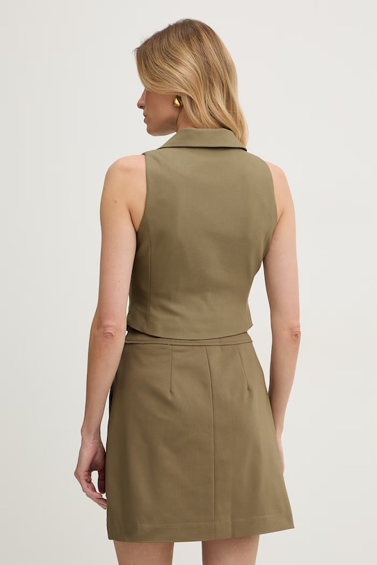 Odzież Morgan kamizelka jednorzędowa damska z bawełną CJANI.F zielony