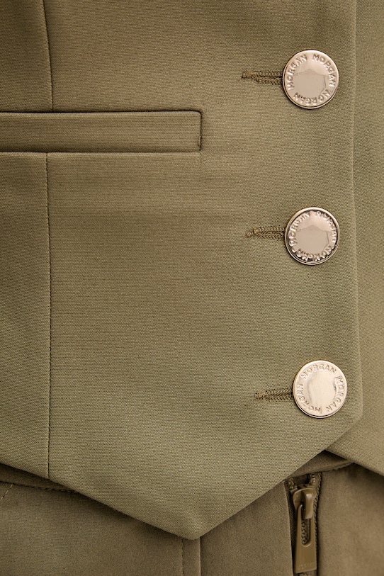 Morgan kamizelka jednorzędowa damska z bawełną CJANI.F zielony