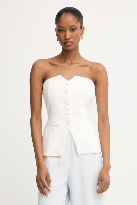 Morgan bluzka z odkrytymi ramionami damska z wiskozą biały CPANA.F