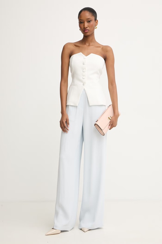 Morgan bluzka z odkrytymi ramionami damska z wiskozą CPANA.F biały SS26