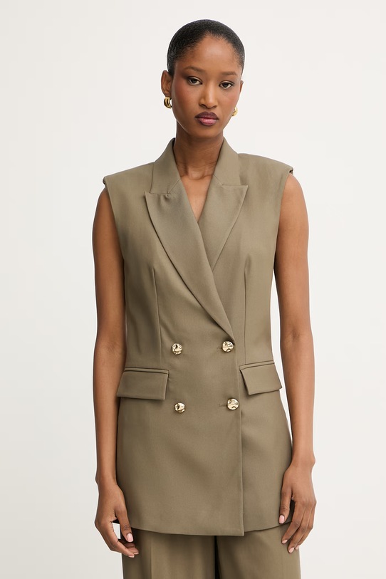 Morgan kamizelka dwurzędowa damska z wiskozą zielony VFIDI.F