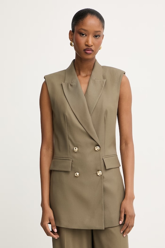 Morgan kamizelka dwurzędowa damska z wiskozą zielony VFIDI.F