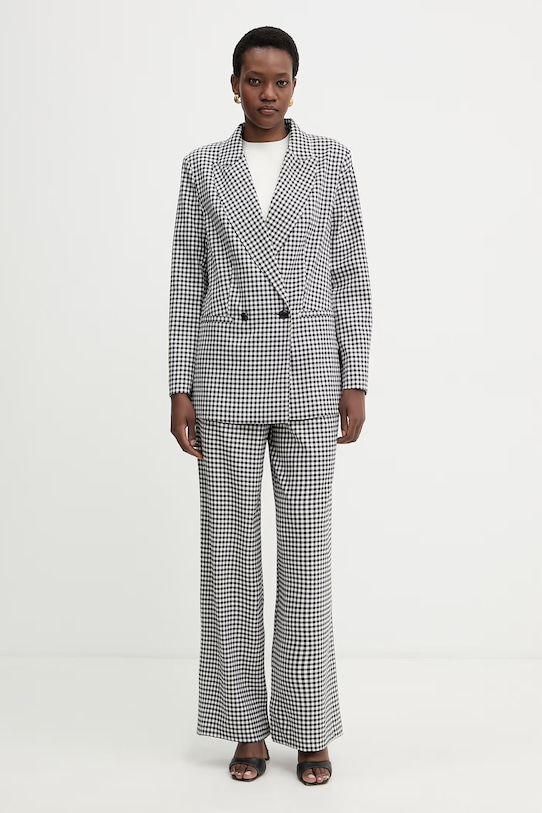 Morgan marynarka dwurzędowa damska z wiskozą VICHY.F czarny SS26