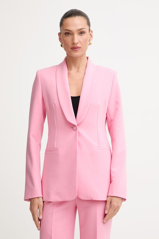 Morgan marynarka jednorzędowa damska z wiskozą różowy VMAKI.F