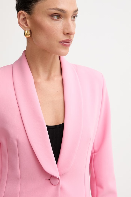 Morgan marynarka jednorzędowa damska z wiskozą różowy VMAKI.F