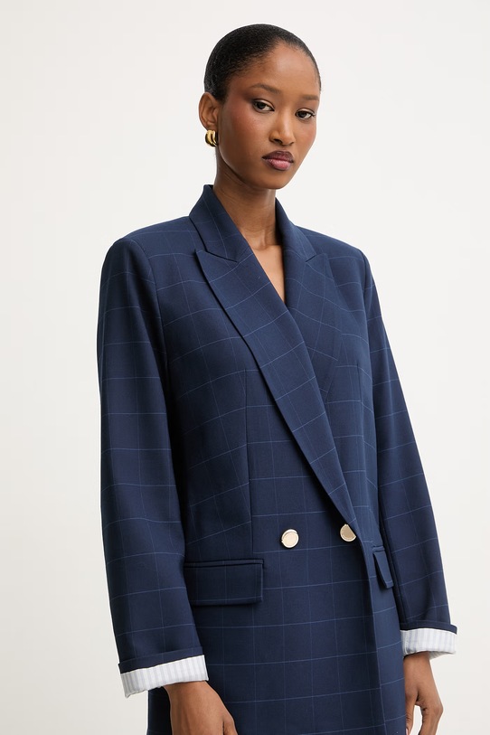 Morgan marynarka dwurzędowa damska z wiskozą granatowy VNATY.F