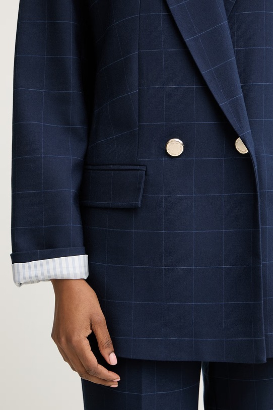 Morgan marynarka dwurzędowa damska z wiskozą VNATY.F granatowy