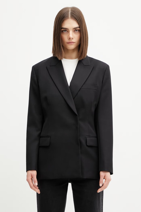 Anine Bing Aretha marynarka dwurzędowa z wełną damska czarny A.01.12057