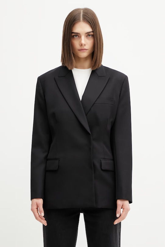 Anine Bing Aretha marynarka dwurzędowa z wełną damska czarny A.01.12057