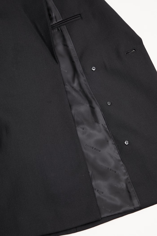 Anine Bing Aretha marynarka dwurzędowa z wełną damska A.01.12057 czarny