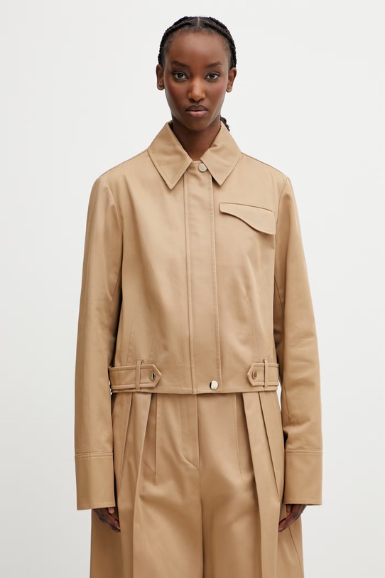 Sportmax Spxfinanza kurtka przejściowa damska bawełniana beżowy 2612041062600