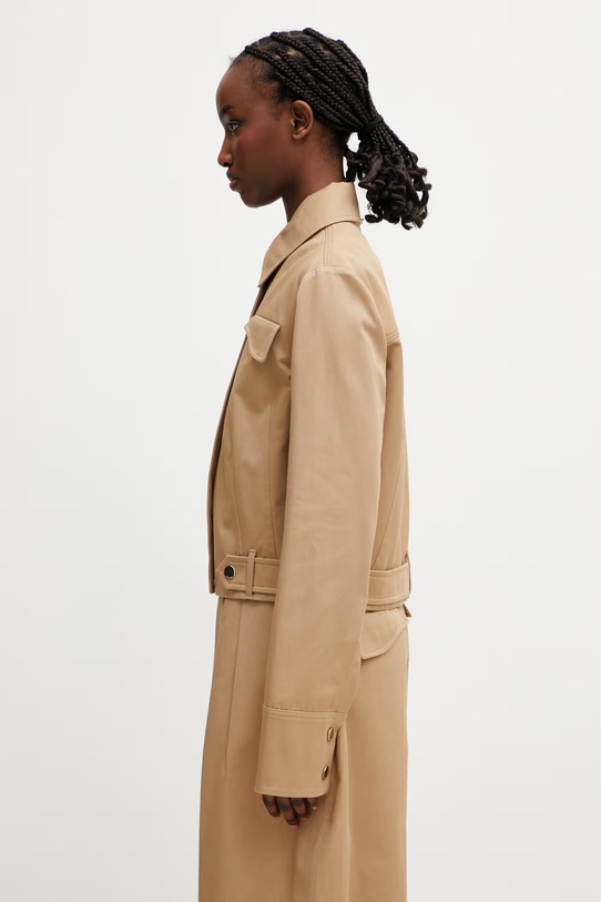 Sportmax Spxfinanza kurtka przejściowa damska bawełniana 2612041062600 beżowy SS26