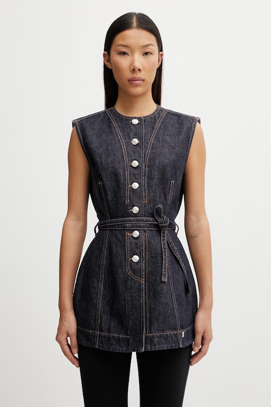 Sportmax Spddominio однобортний жилет джинсовий жіночий темно-синій 2612161015600