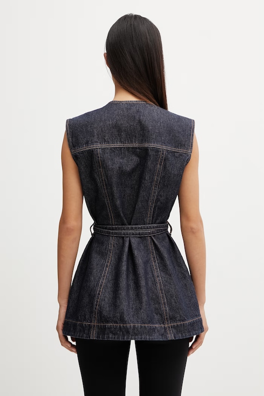 Одяг Sportmax Spddominio однобортний жилет джинсовий жіночий 2612161015600 темно-синій