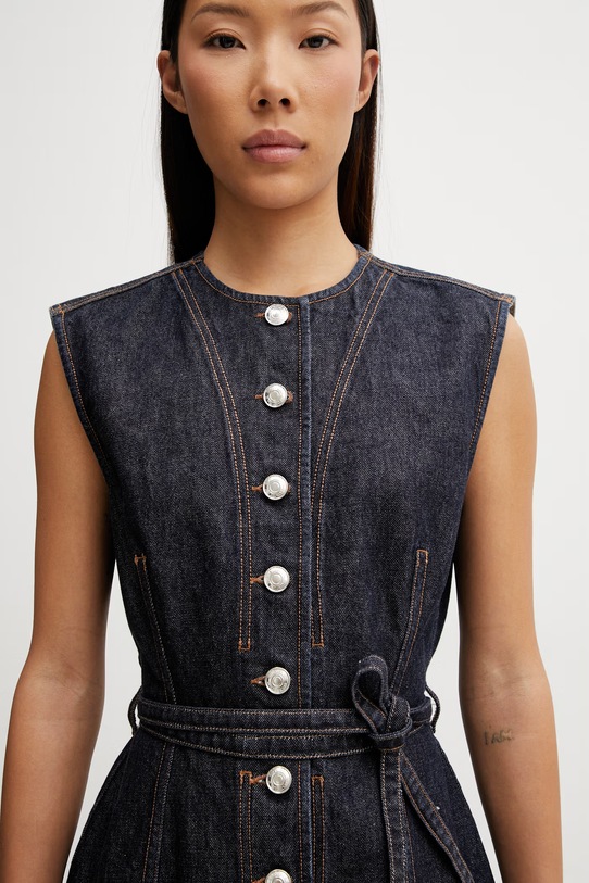 Sportmax Spddominio однобортний жилет джинсовий жіночий темно-синій 2612161015600
