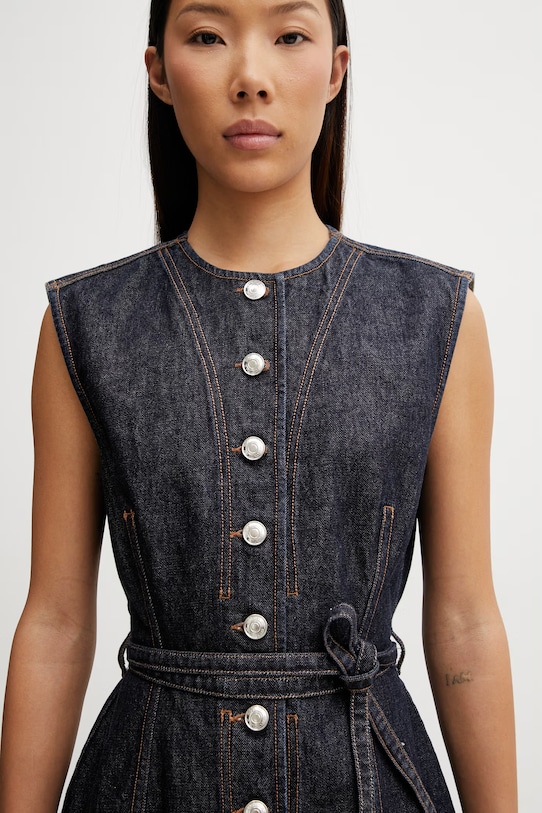 Sportmax Spddominio однобортний жилет джинсовий жіночий темно-синій 2612161015600