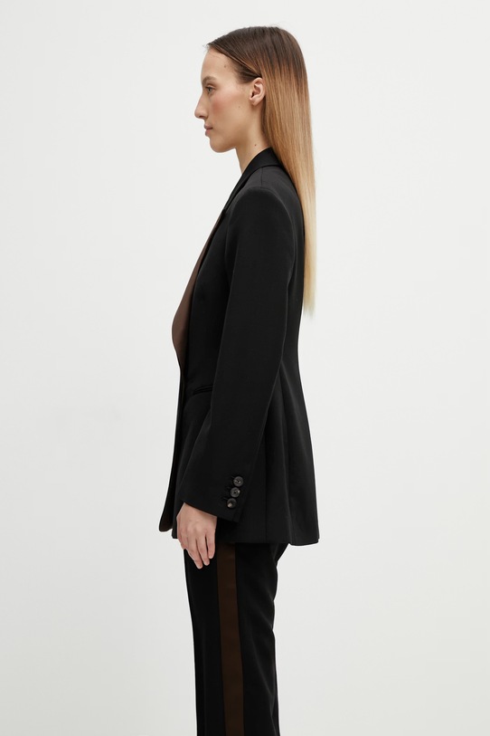 Wales Bonner Suite Tuxedo marynarka dwurzędowa wełniana damska WS26JA10.WO01.989 czarny SS26