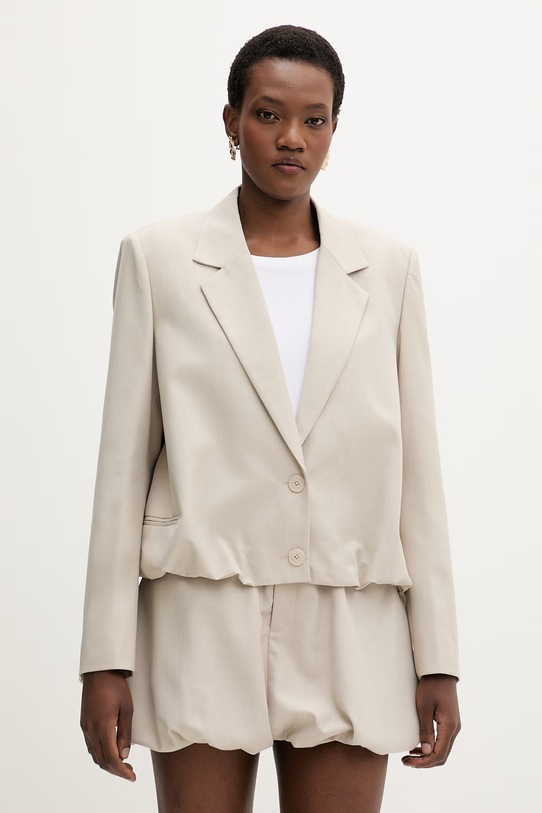 Isabelle Blanche marynarka garniturowa damska z wiskozy beżowy IS26SS.J093.T007