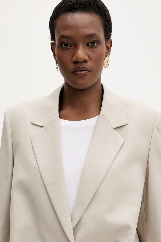 Isabelle Blanche marynarka garniturowa damska z wiskozy beżowy IS26SS.J093.T007