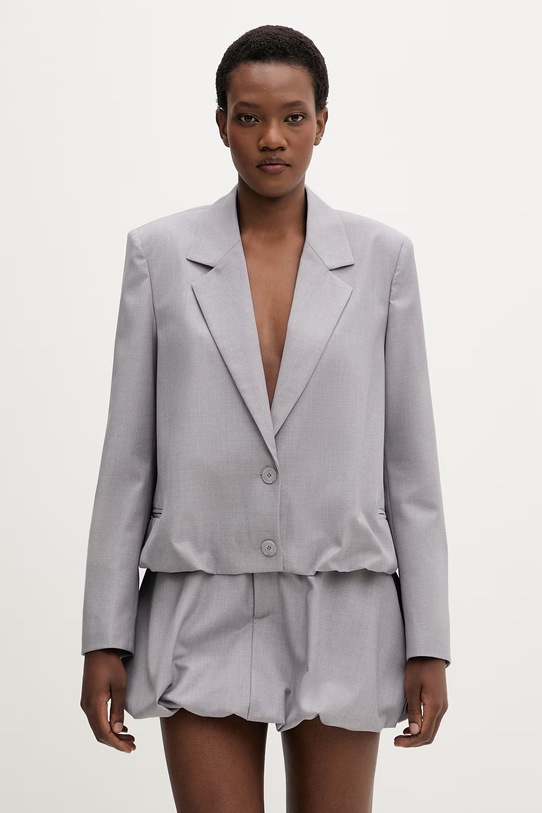 Isabelle Blanche marynarka garniturowa damska z wiskozą szary IS26SS.J093.T007