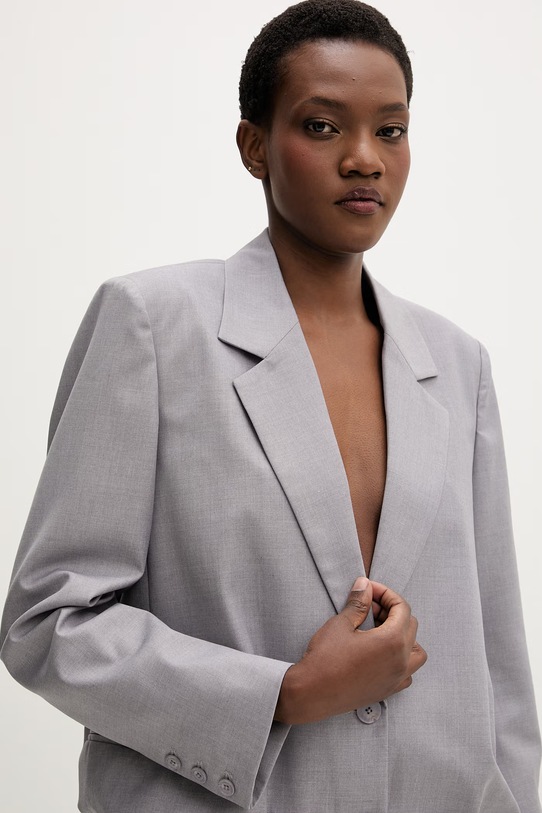 Isabelle Blanche marynarka garniturowa damska z wiskozą szary IS26SS.J093.T007