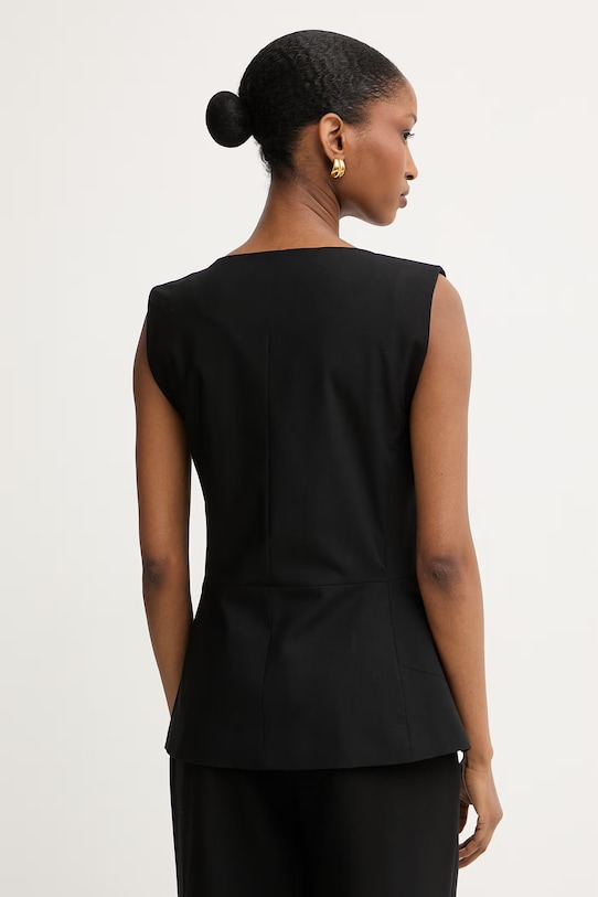 Odzież Morgan kamizelka jednorzędowa damska z wiskozy VAVA.F czarny