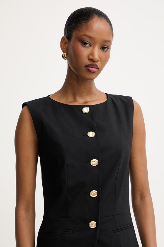 Morgan kamizelka jednorzędowa damska z wiskozy czarny VAVA.F