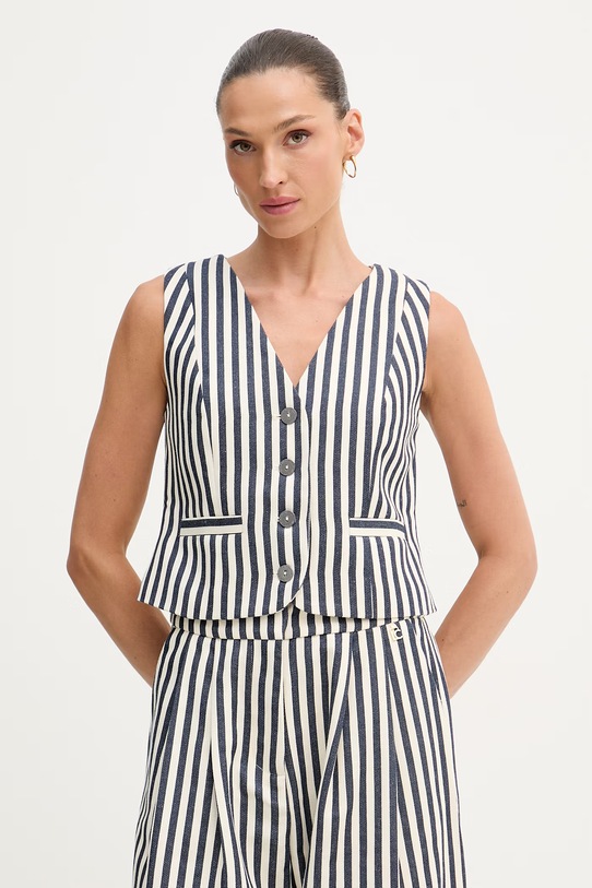 Lola Casademunt kamizelka damska z bawełną granatowy LS2602001