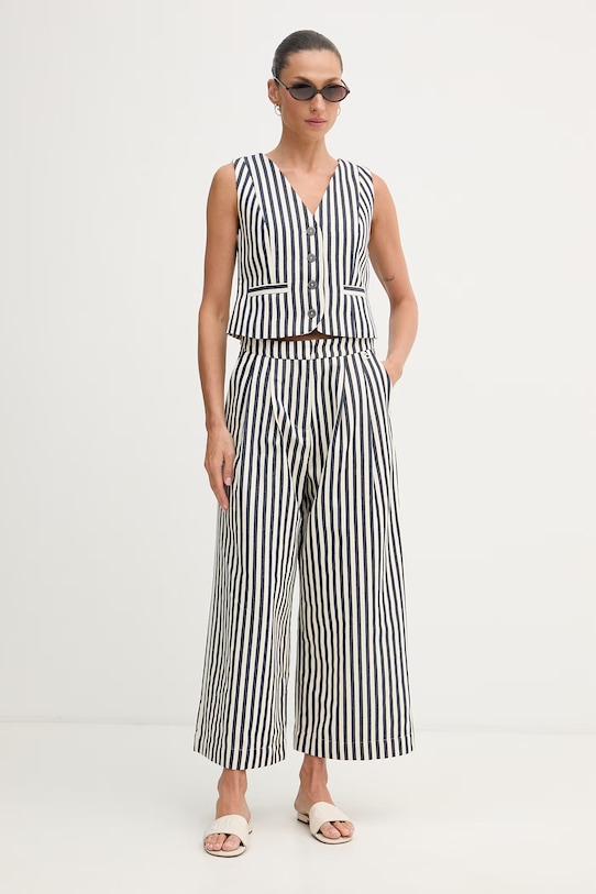 Lola Casademunt kamizelka damska z bawełną LS2602001 granatowy SS26