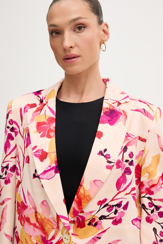 Lola Casademunt marynarka jednorzędowa damska z wiskozy beżowy MS2602012