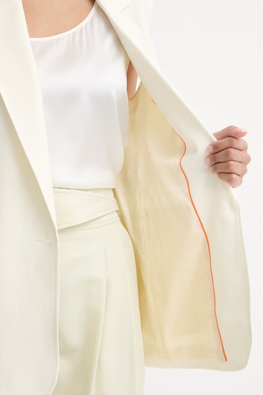 BOSS Orange kamizelka jednorzędowa damska z dodatkiem lnu C_Jakily 50564183