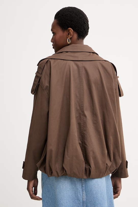 Odzież Haveone krótka kurtka damska z lyocellem JSO.Q013 brązowy