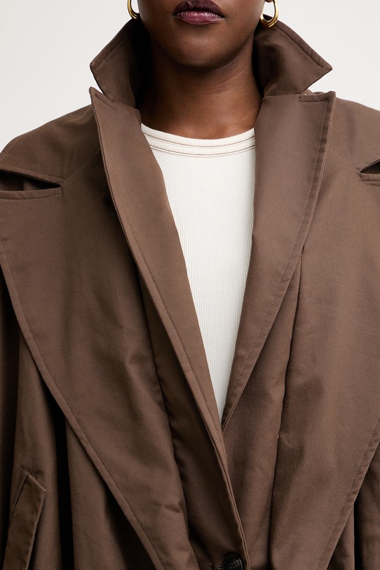 Haveone krótka kurtka damska z lyocellem JSO.Q013 brązowy