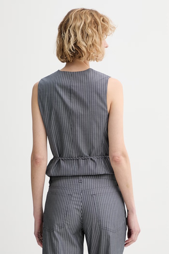 Odzież rag & bone kamizelka jednorzędowa damska bawełniana Paulette RA6O26S4MCO szary