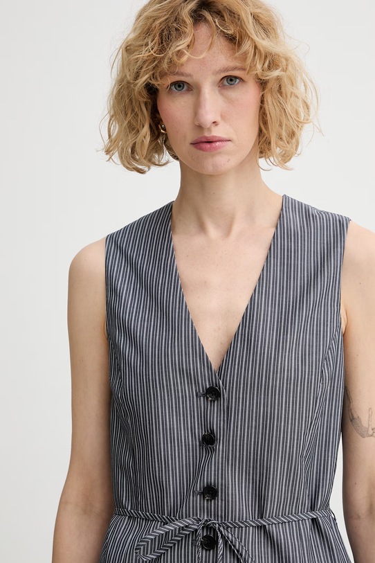 rag & bone kamizelka jednorzędowa damska bawełniana Paulette szary RA6O26S4MCO